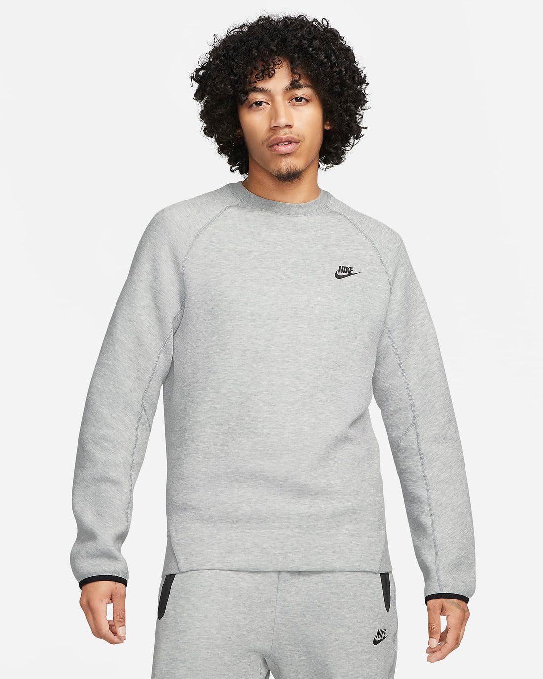 Nike Men's Sportswear Tech Fleece Crew Dark Grey Heather/Black – Stencil