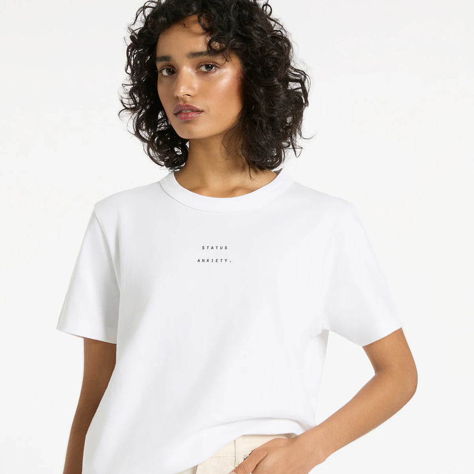 Status Anxiety Feels Right Logo - Women's Tee / Off White