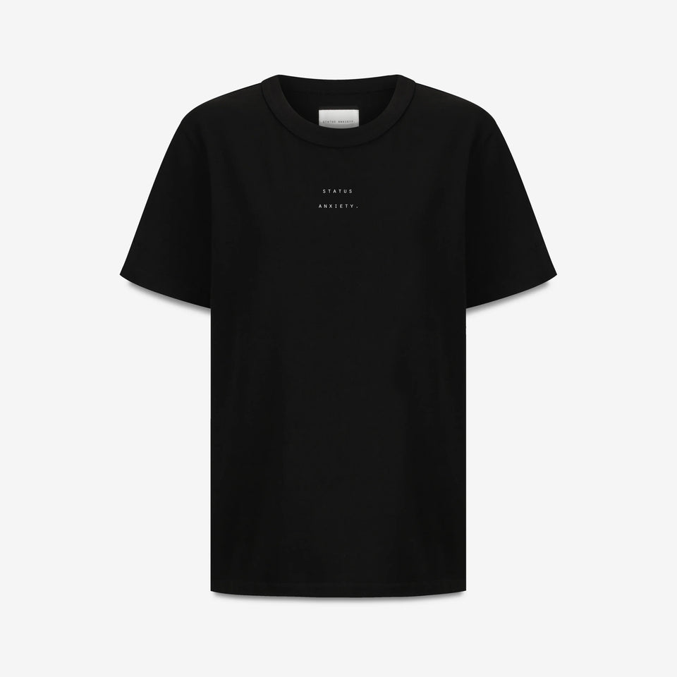 Status Anxiety Feels Right Logo - Women's Tee / Soft Black