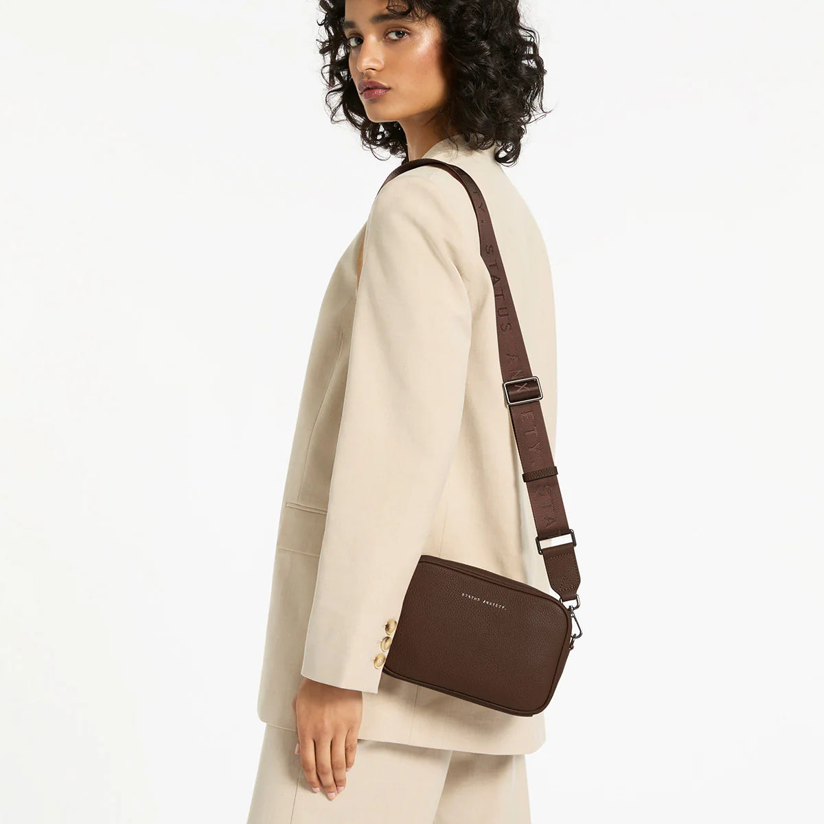 Status Anxiety Plunder With Webbed Strap - Cocoa - Stencil