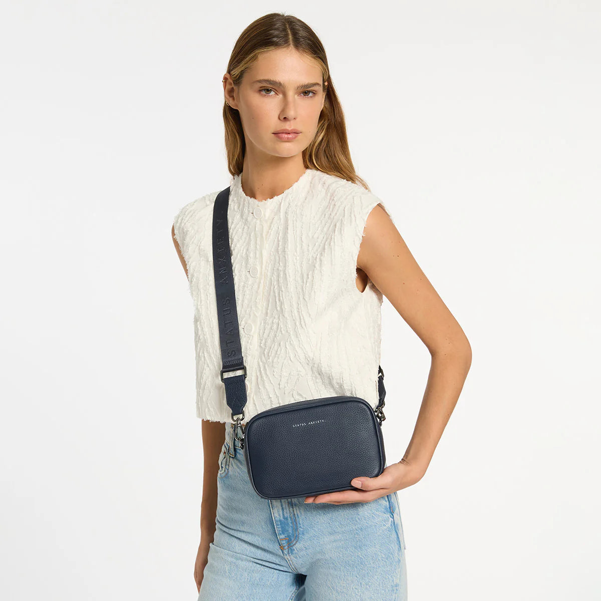 Status Anxiety Plunder With Webbed Strap - Midnight Blue - Stencil