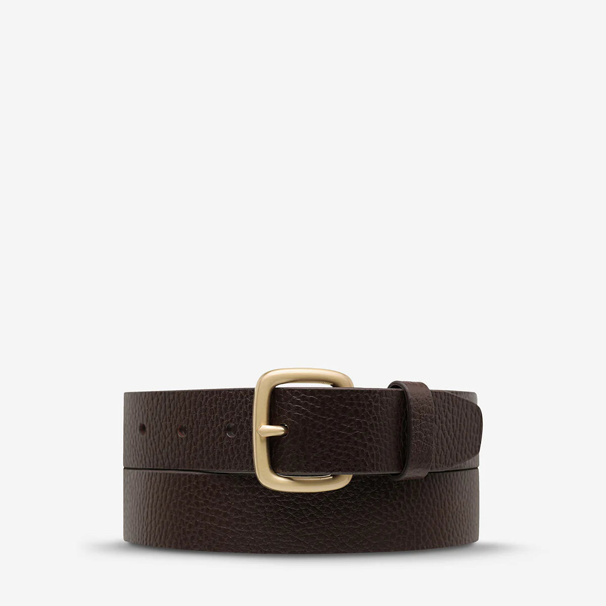 Status Anxiety Ease Up Belt - Choc/Gold - Stencil