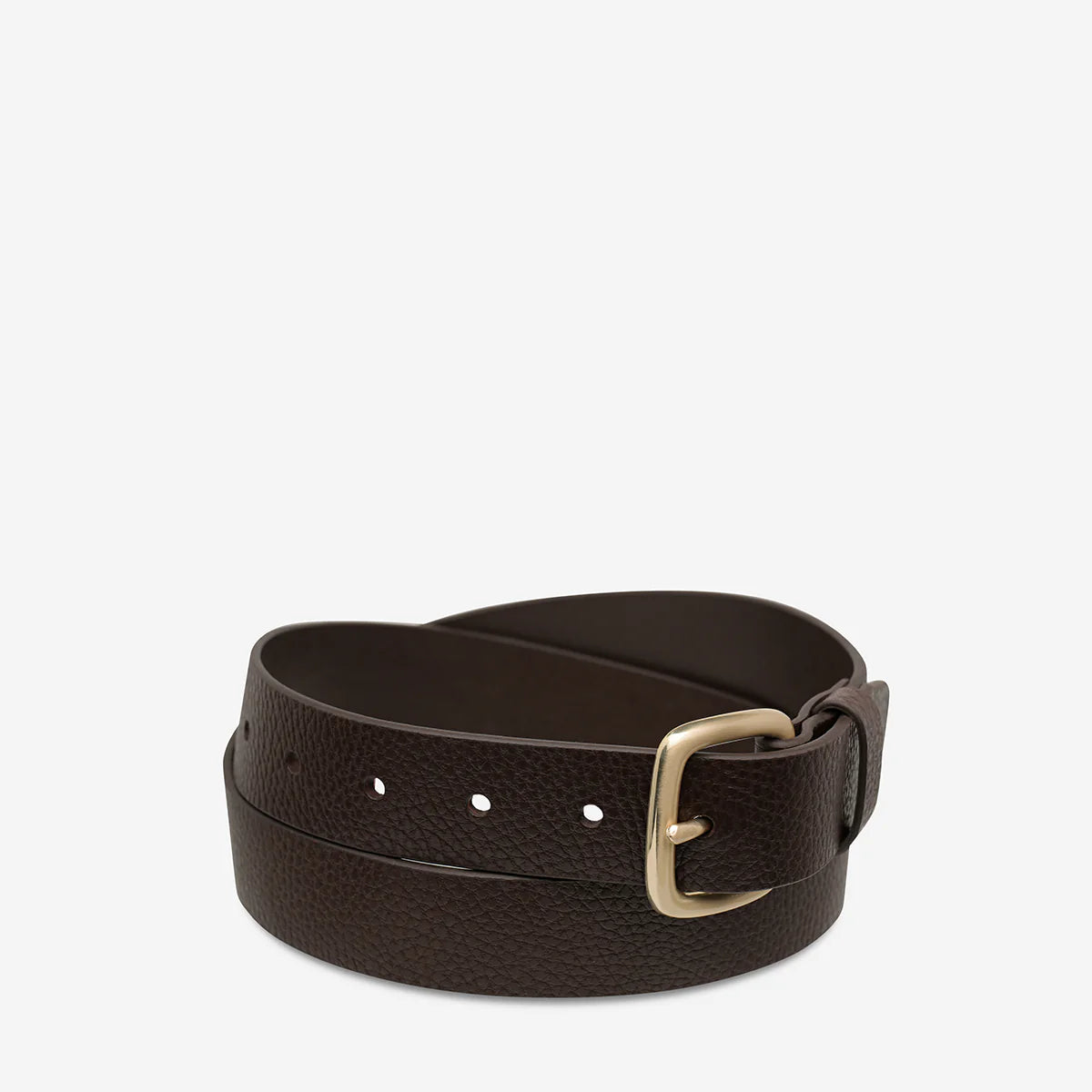 Status Anxiety Ease Up Belt - Choc/Gold - Stencil