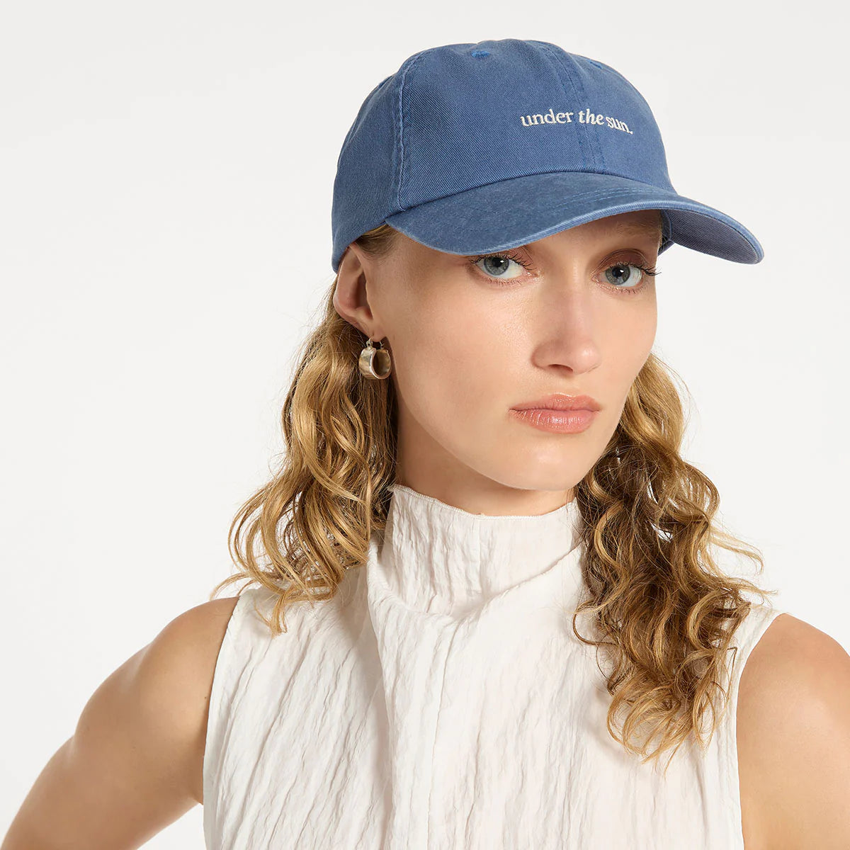 Status Anxiety Under The Sun Cap - French Blue - Stencil