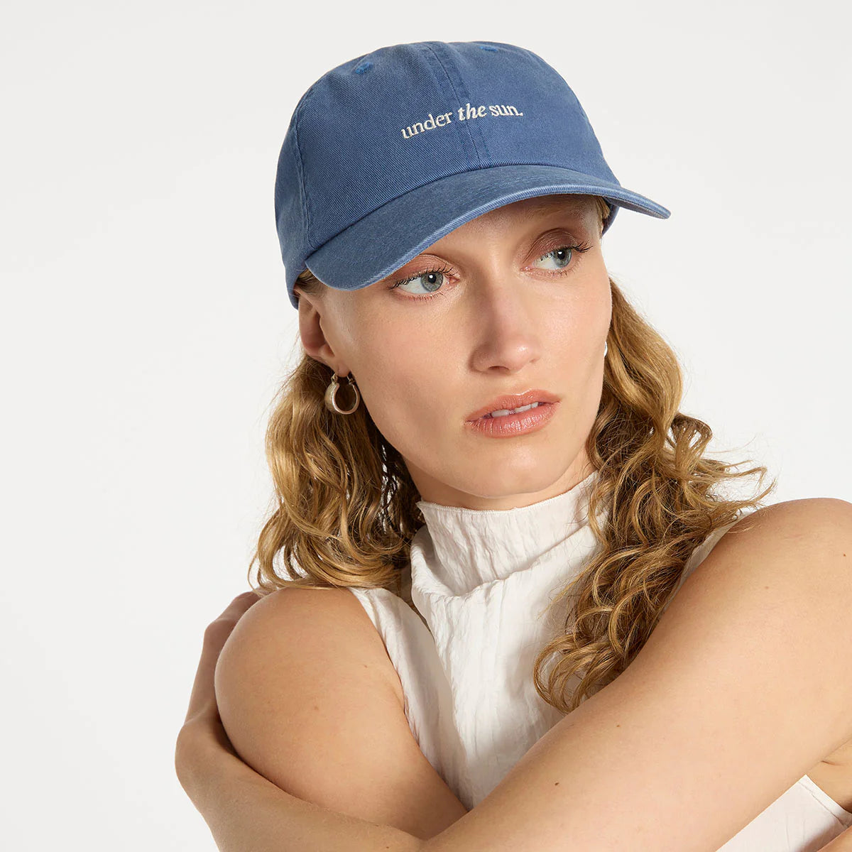 Status Anxiety Under The Sun Cap - French Blue - Stencil