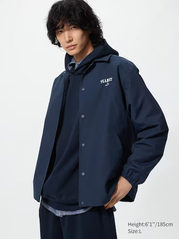 Uniqlo Peanuts Coach Jacket - 69 Navy
