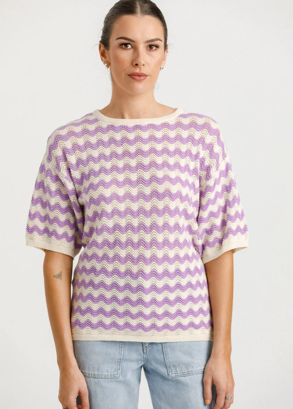 Thing Thing Squiggle Tee Creamy Lilac