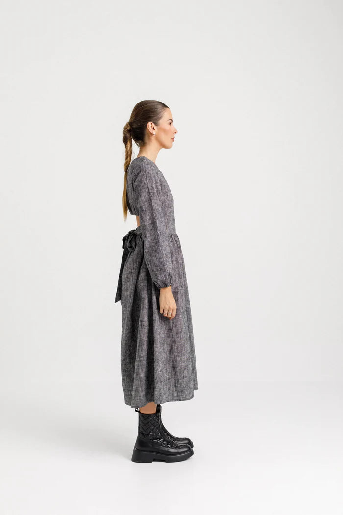 Thing Thing Pippie Dress - Black Grain - Stencil