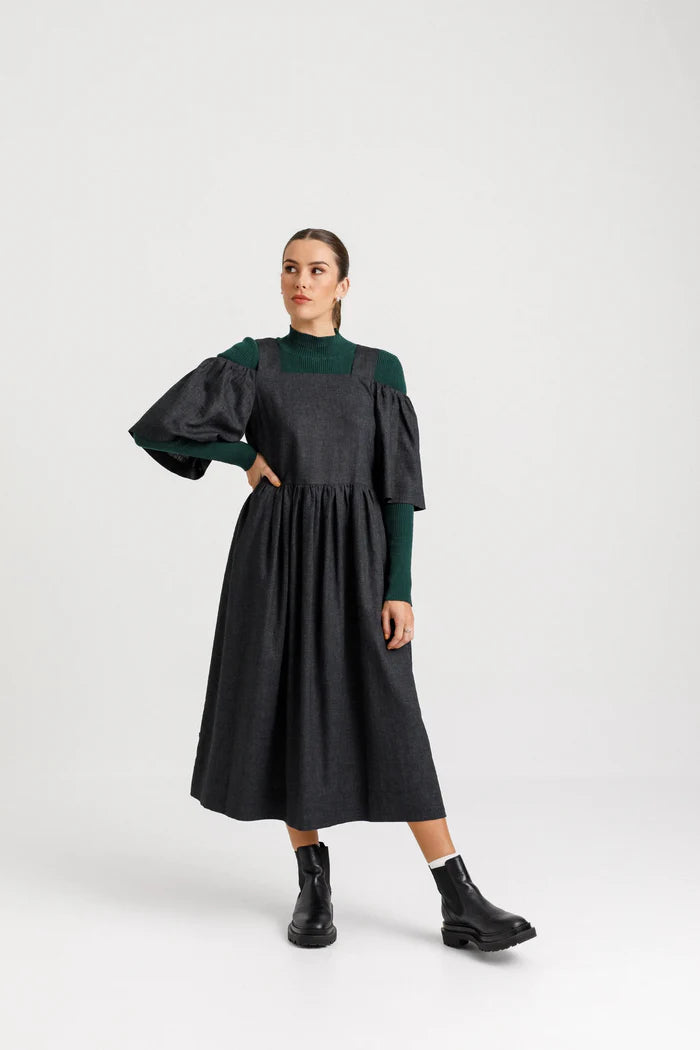 Thing Thing Cut Away Dress - Sooty - Stencil