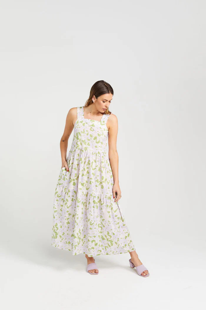 Thing Thing Ziggy-Zag Dress - Painted Garden - Stencil