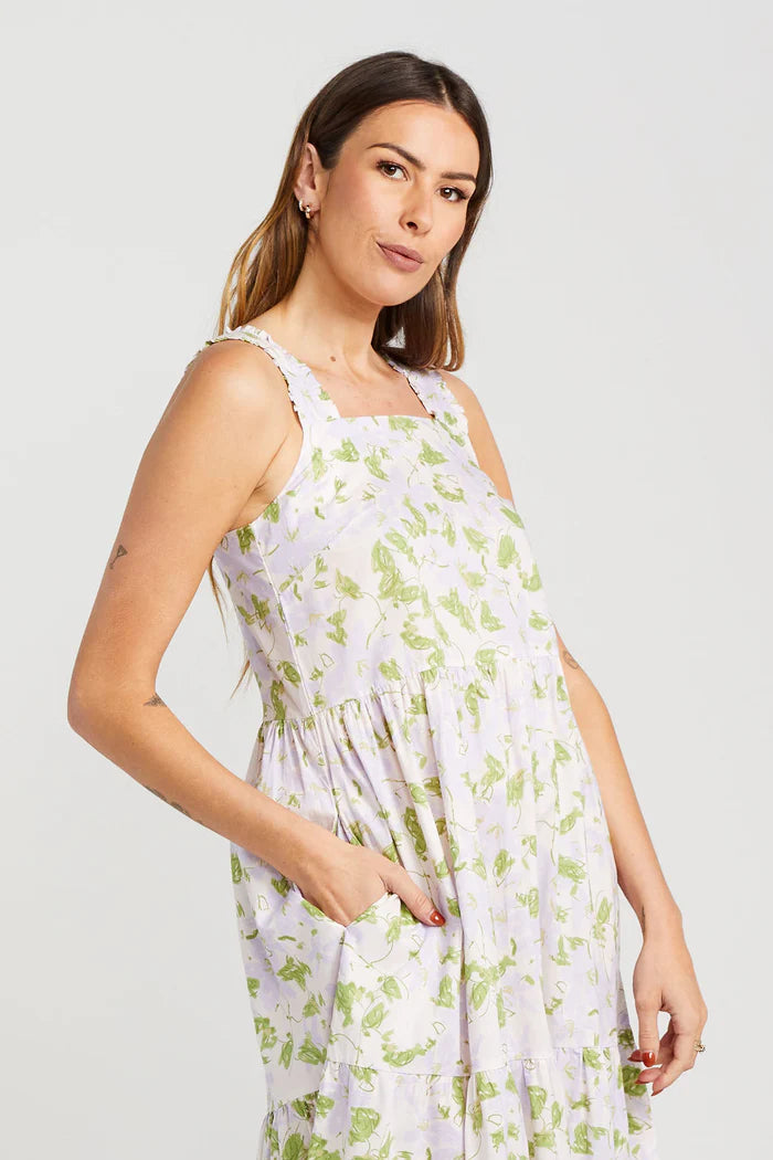Thing Thing Ziggy-Zag Dress - Painted Garden - Stencil