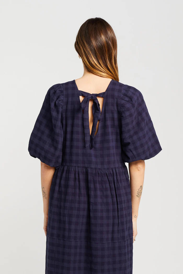 Thing Thing Lucinda Dress - Navy Check