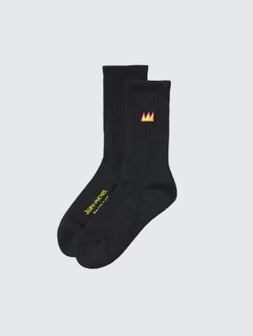 Uniqlo Basquiat Crown Socks - 09 Black