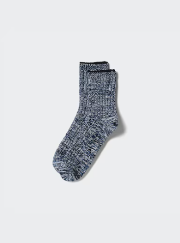 Uniqlo Melange Half Sock - 69 Navy