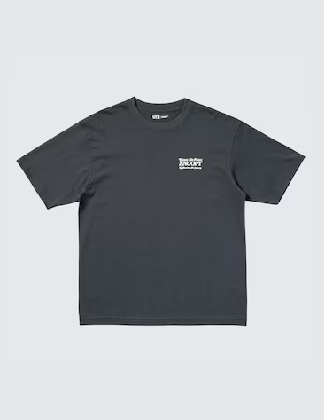 Uniqlo PEANUTS Oversized UT Short Sleeve Graphic T-shirt - 08 Dark Grey