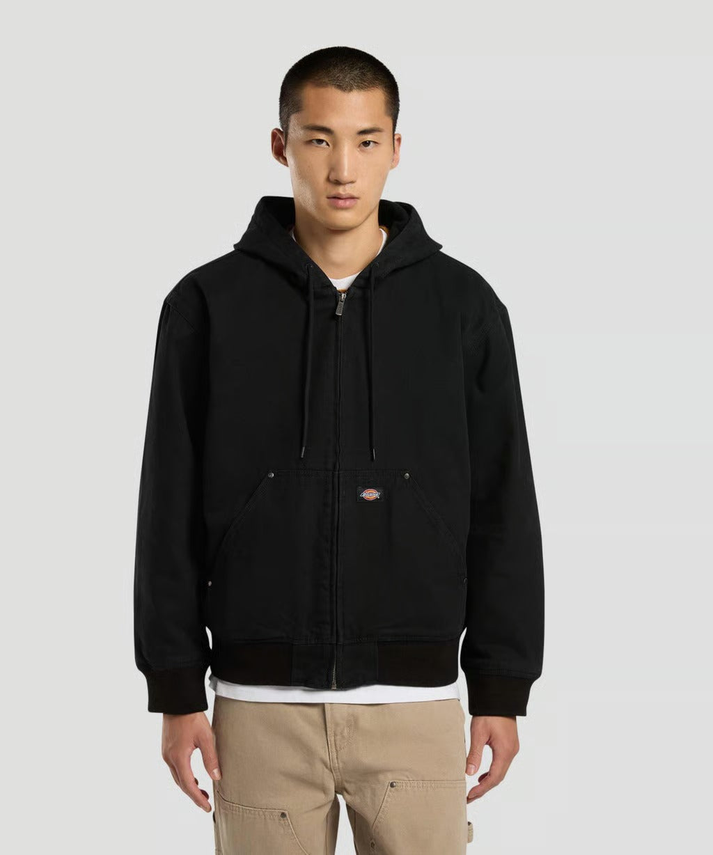 Dickies Canvas Hooded Bomber Jacket - Black