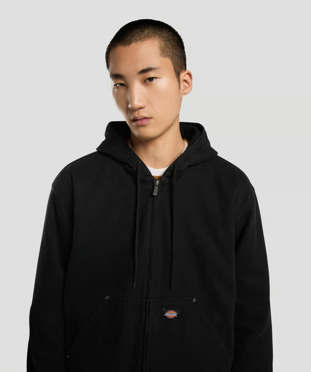 Dickies Canvas Hooded Bomber Jacket - Black