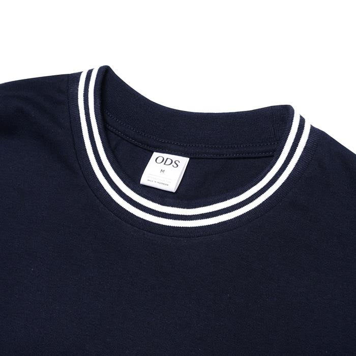 ODS Stripe Neck Tee - Navy/White
