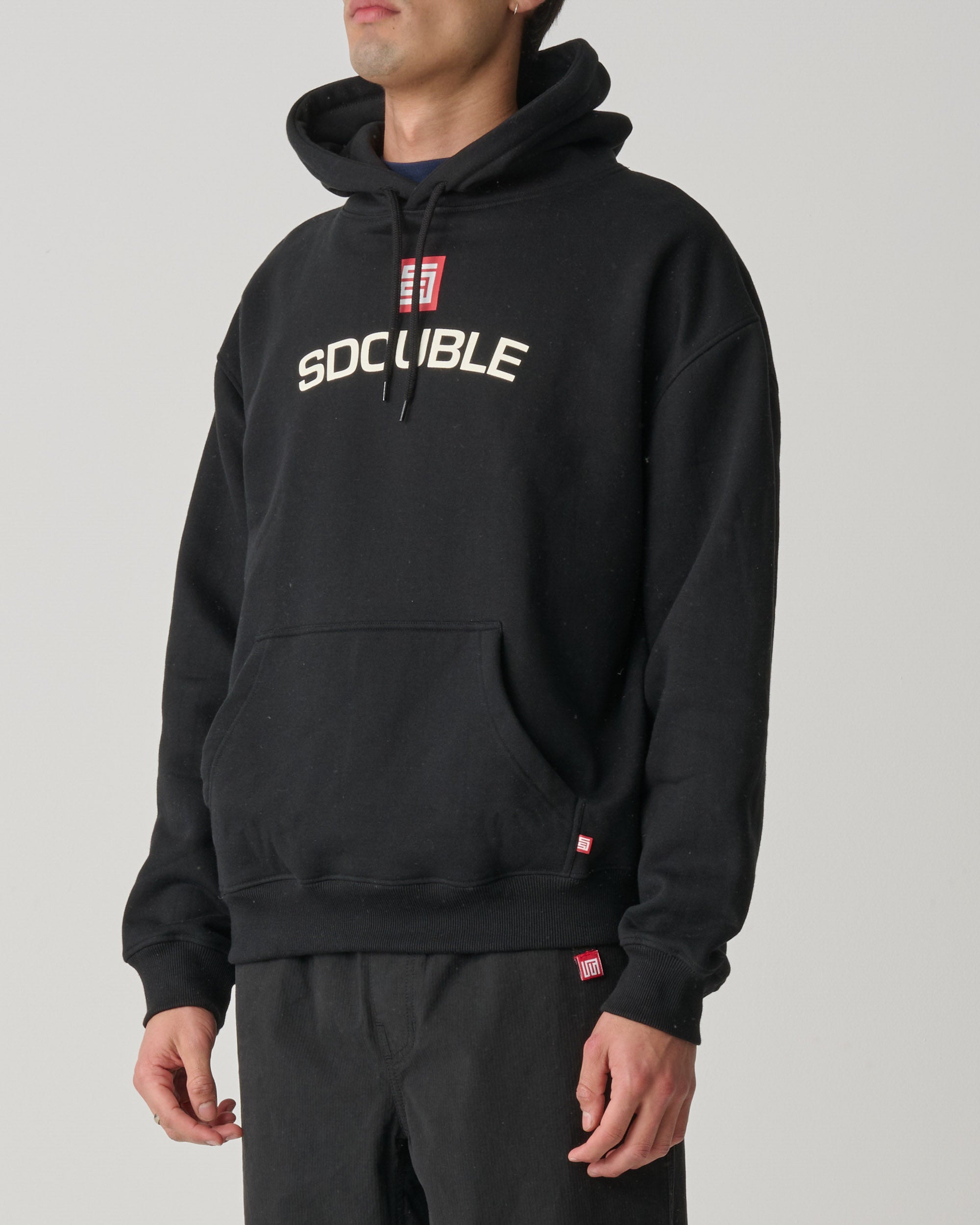 S-Double Cities Fleece Hood - Black - Stencil