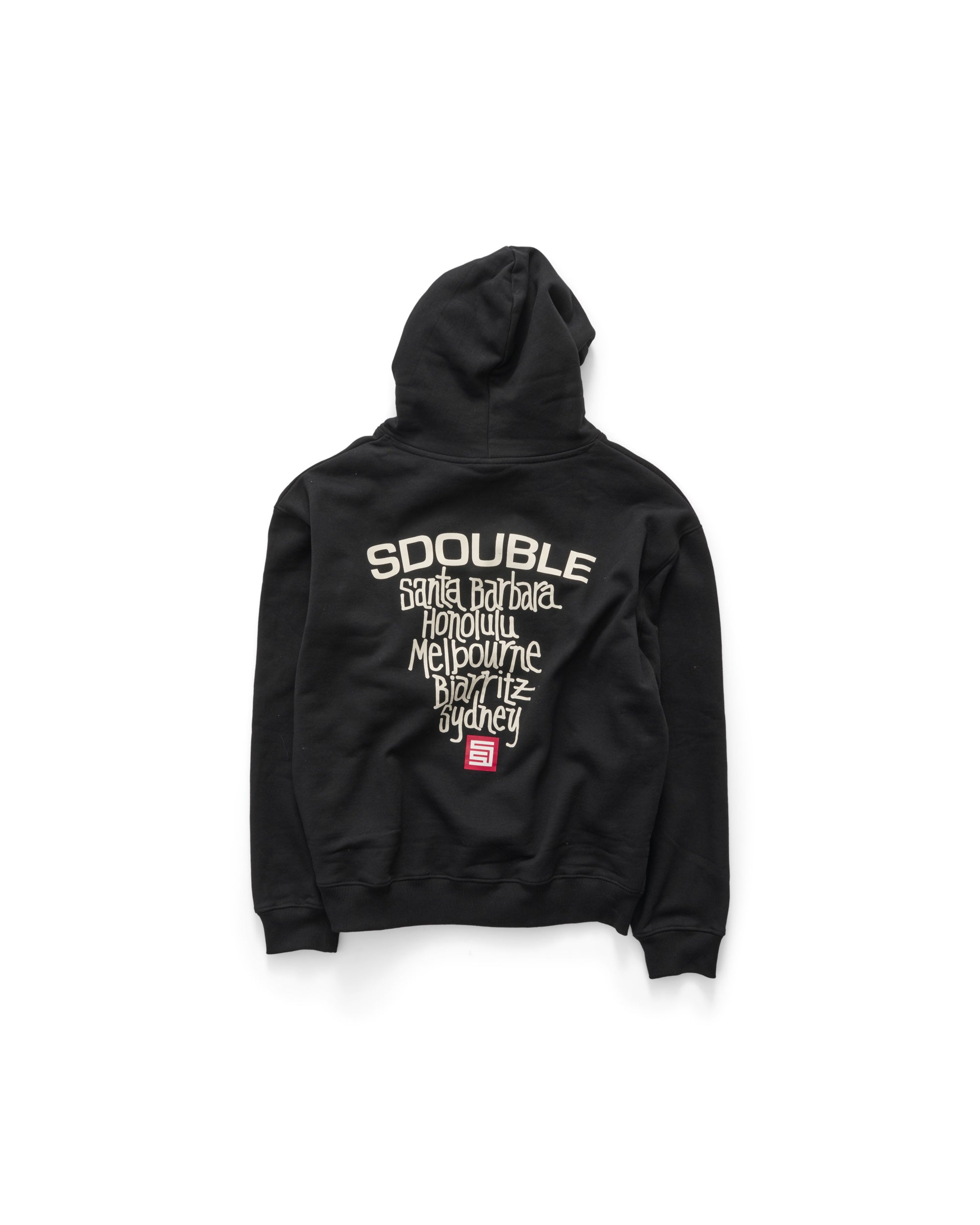 S-Double Cities Fleece Hood - Black - Stencil