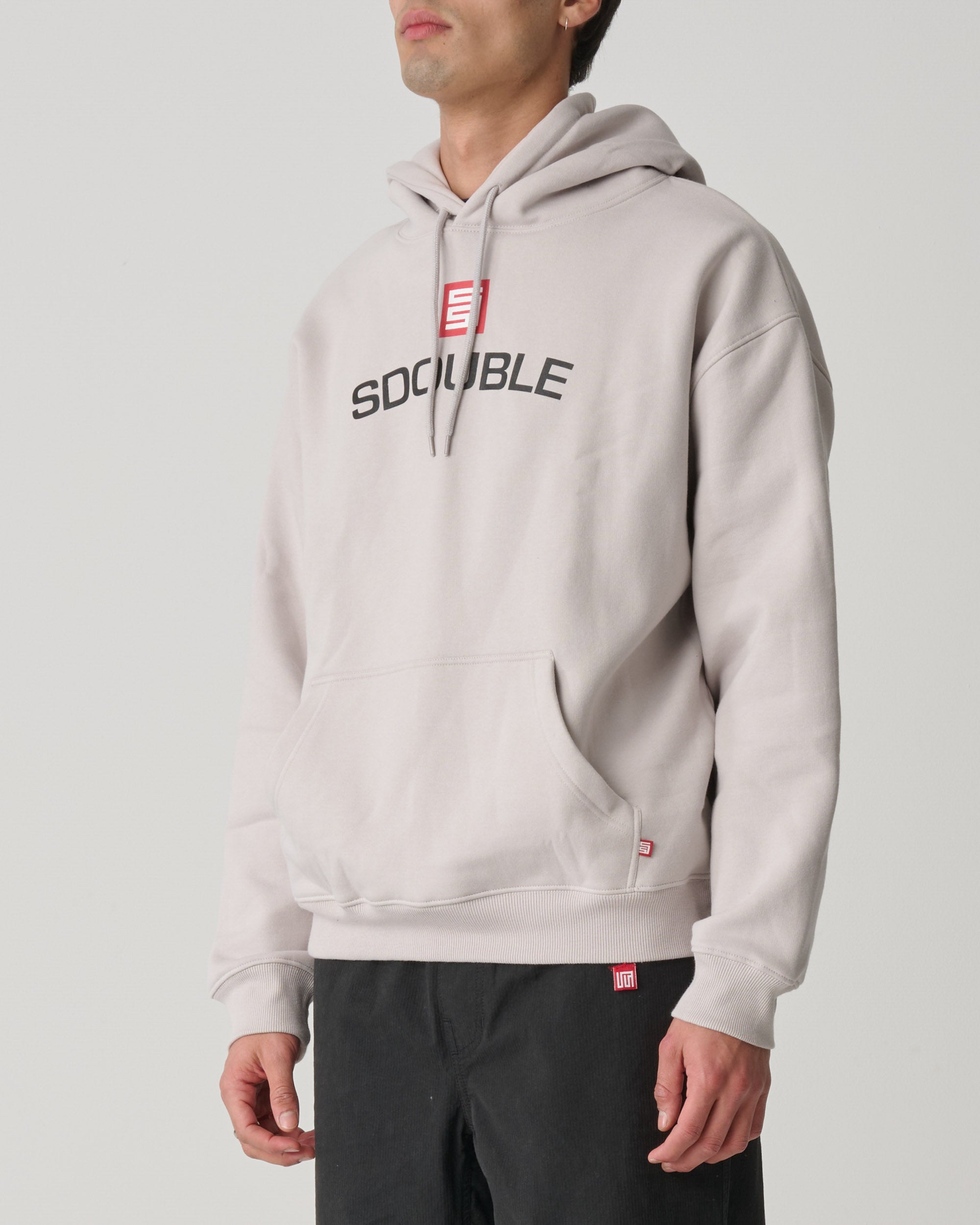S-Double Cities Fleece Hood - Ice Grey - Stencil
