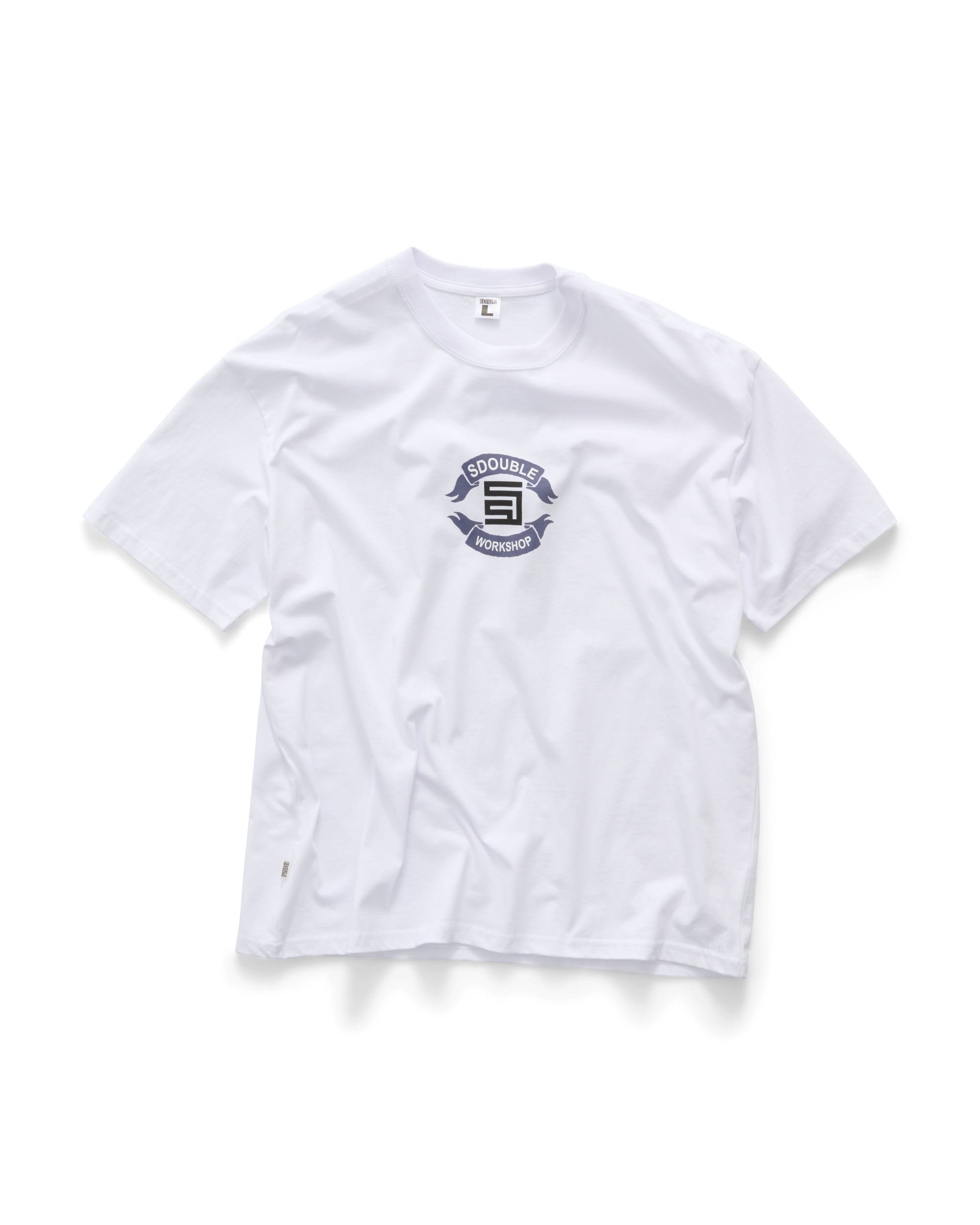 S-Double Banners SS Tee - White - Stencil