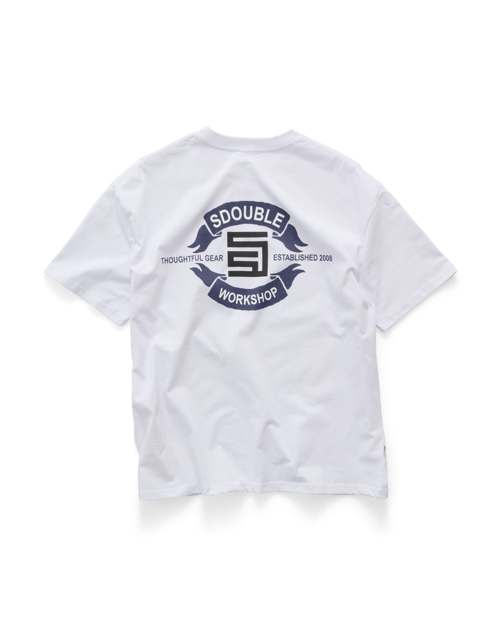 S-Double Banners SS Tee - White - Stencil