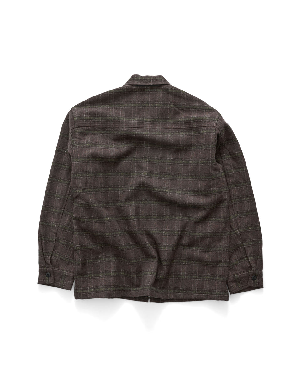 S-Double LS Zip Thru Shirt - Chocolate