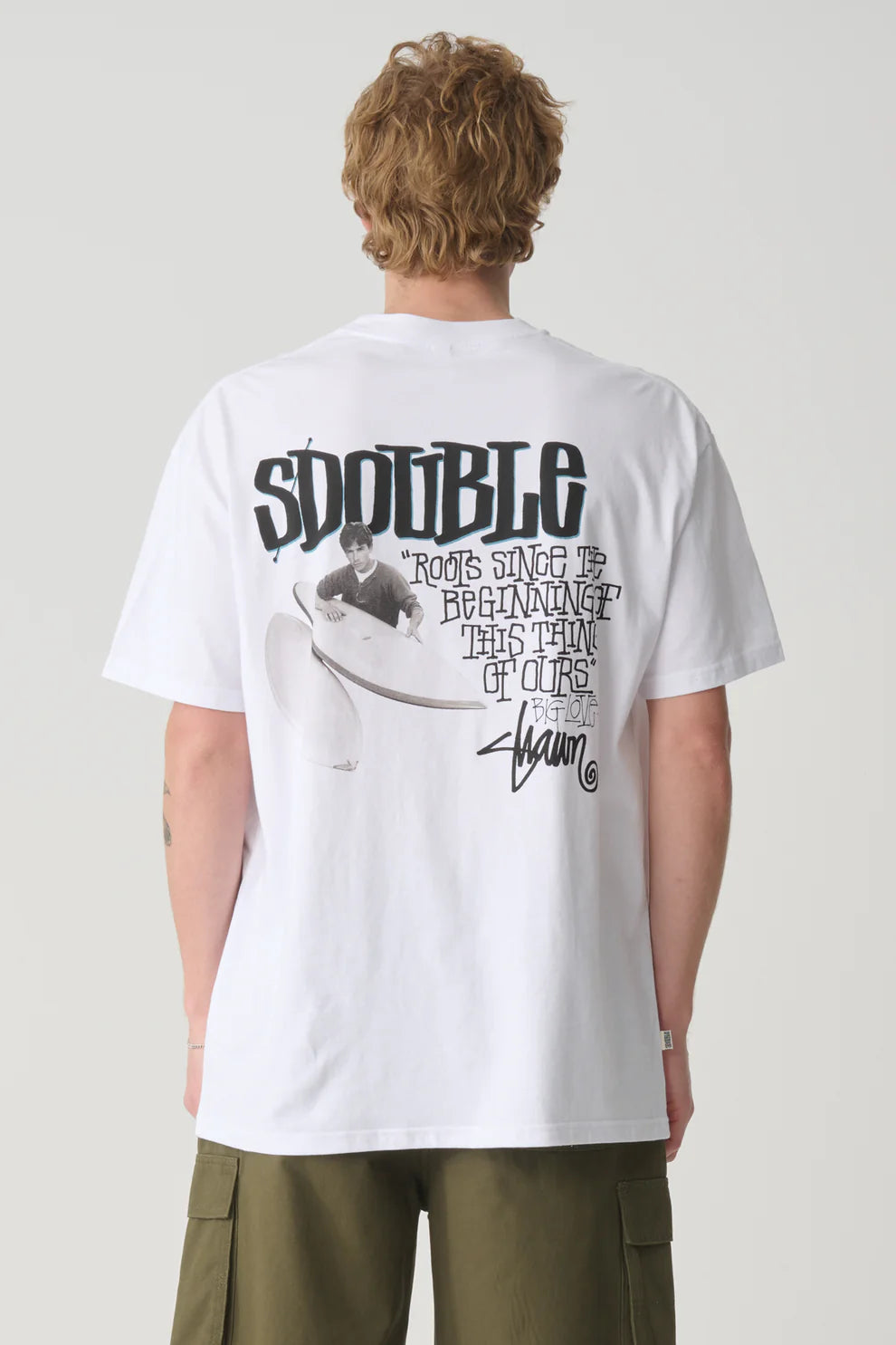 S-Double Pintails Tee - White - Stencil
