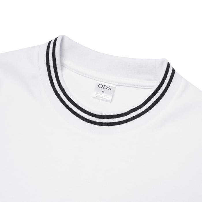 ODS Stripe Neck Tee - White/Black