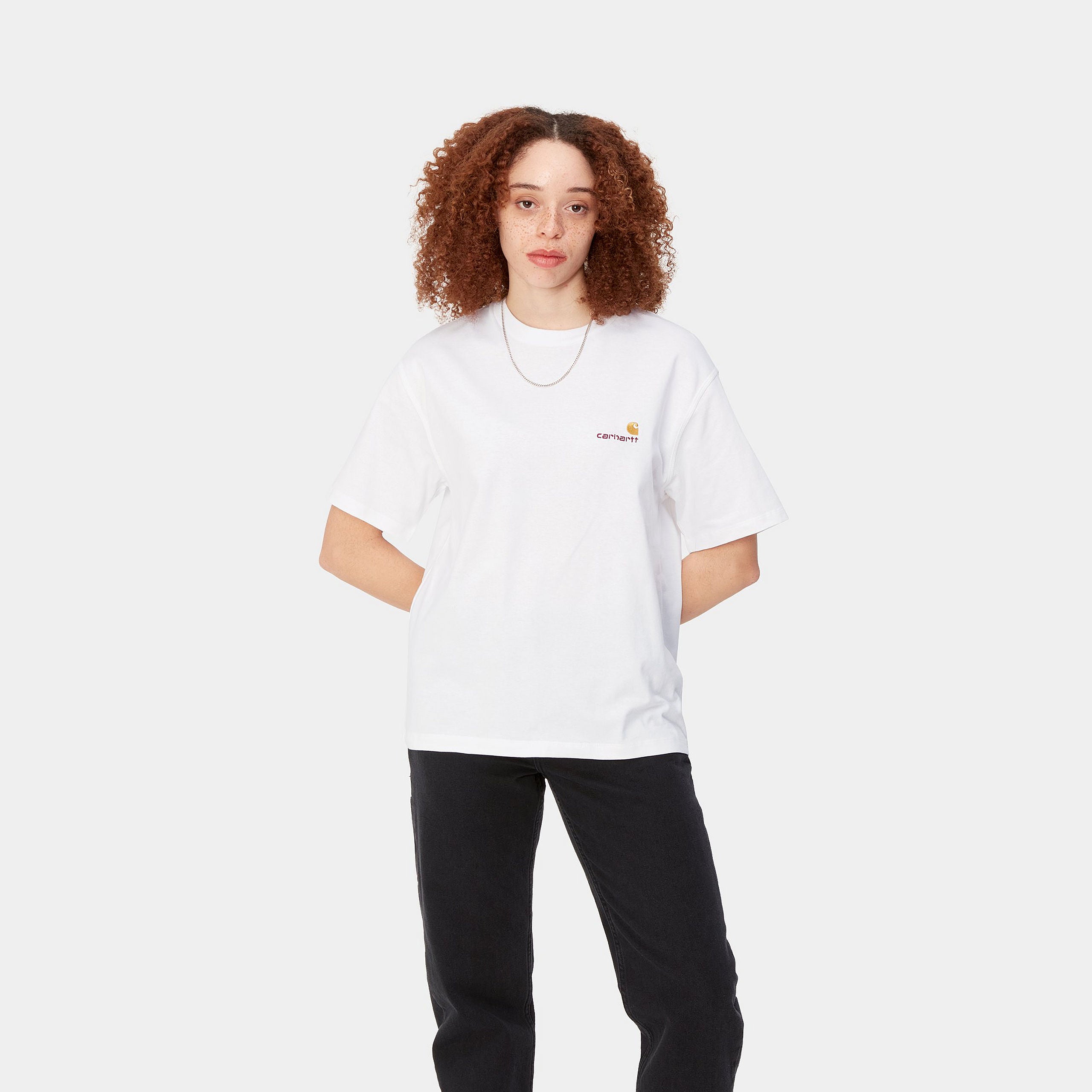 Carhartt Women's S/S American Script T-Shirt - White