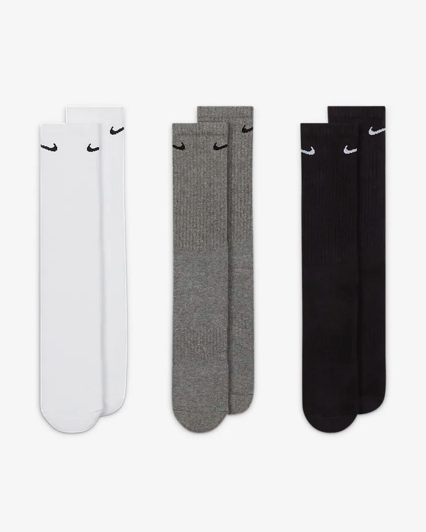 Nike Everyday Cotton Cushioned Crew Sock 3 Pack Multi - Stencil