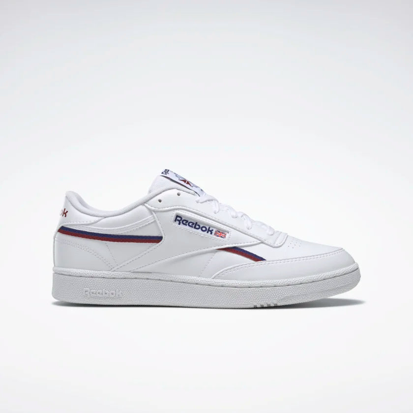 Reebok Club C 85 Vegan - White / Classic Cobalt / Classic Burgundy