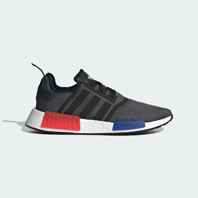 Adidas NMD R1 Core Black / Semi Lucid Blue / Glory Red - Stencil