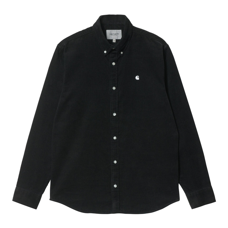Carhartt L/S Madison Fine Cord Shirt Black/White