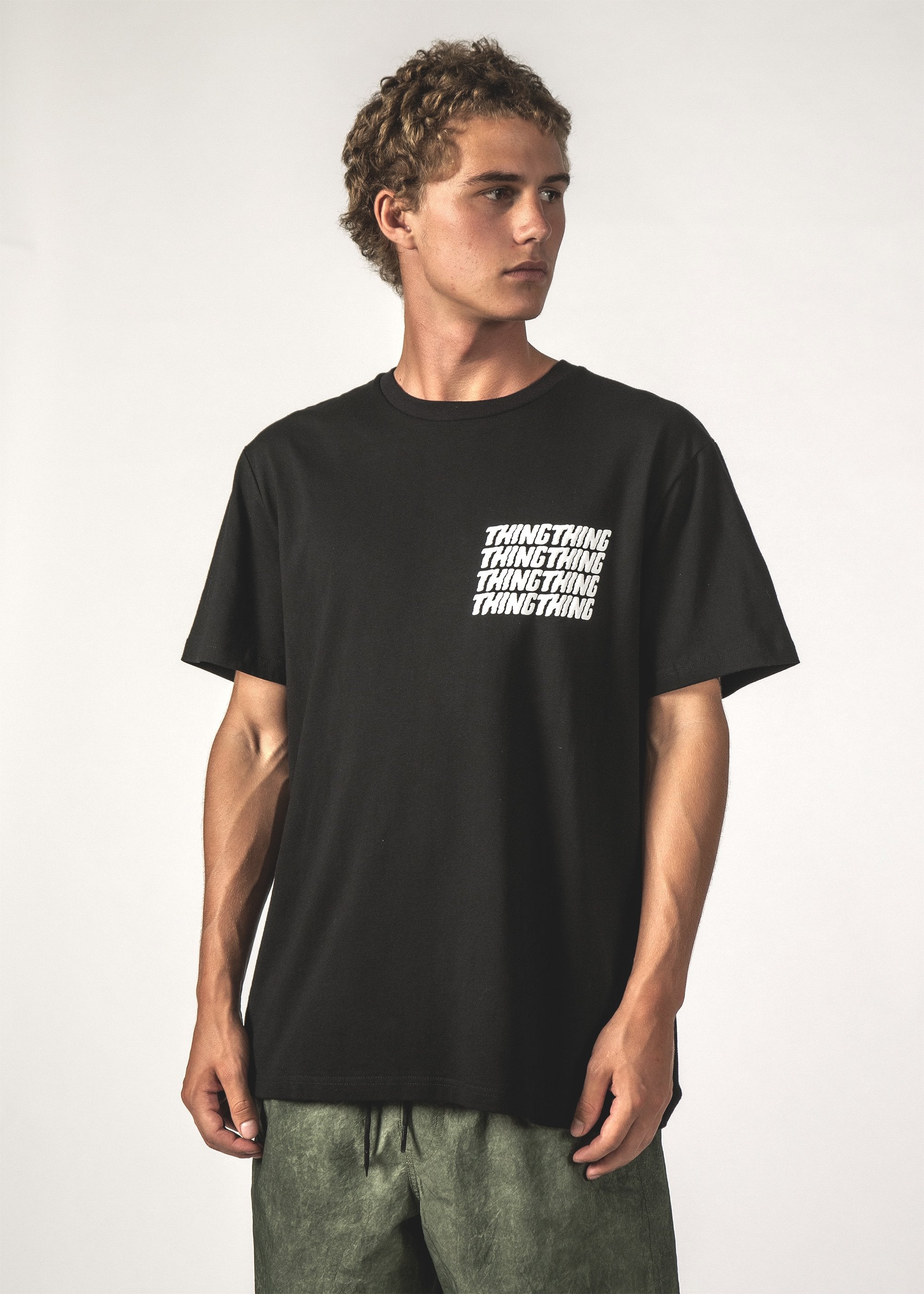 Thing Thing Stacker Tee Black - Stencil