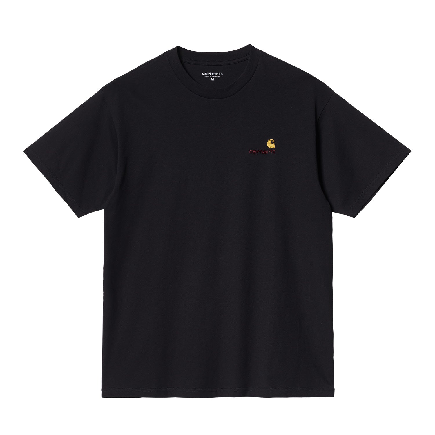 Carhartt S/S American Script T-Shirt - Black - Stencil