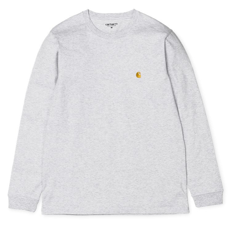 Carhartt L/S Chase T Shirt Ash Heather/Gold - Stencil