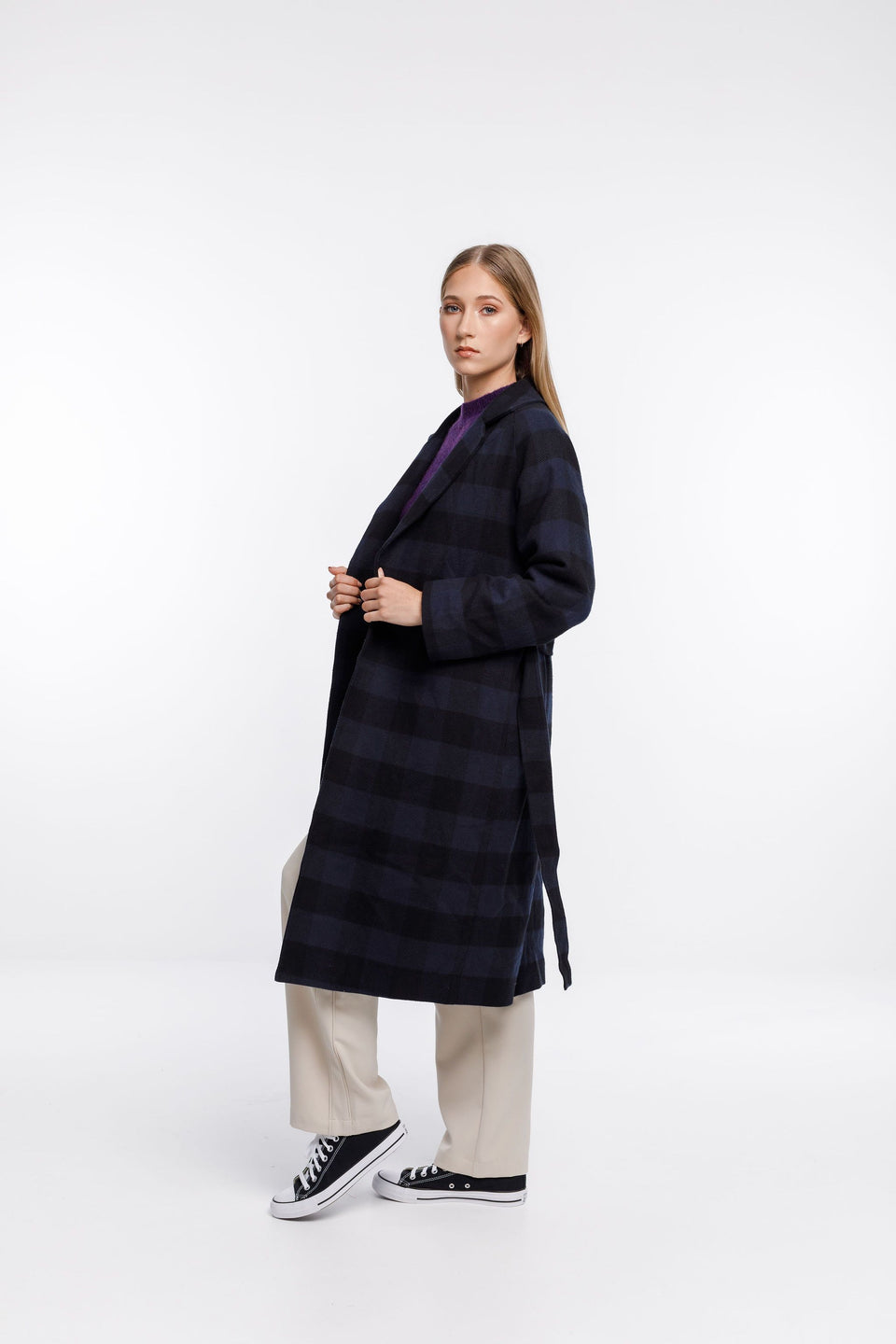 Thing Thing Clement Coat Navy Check