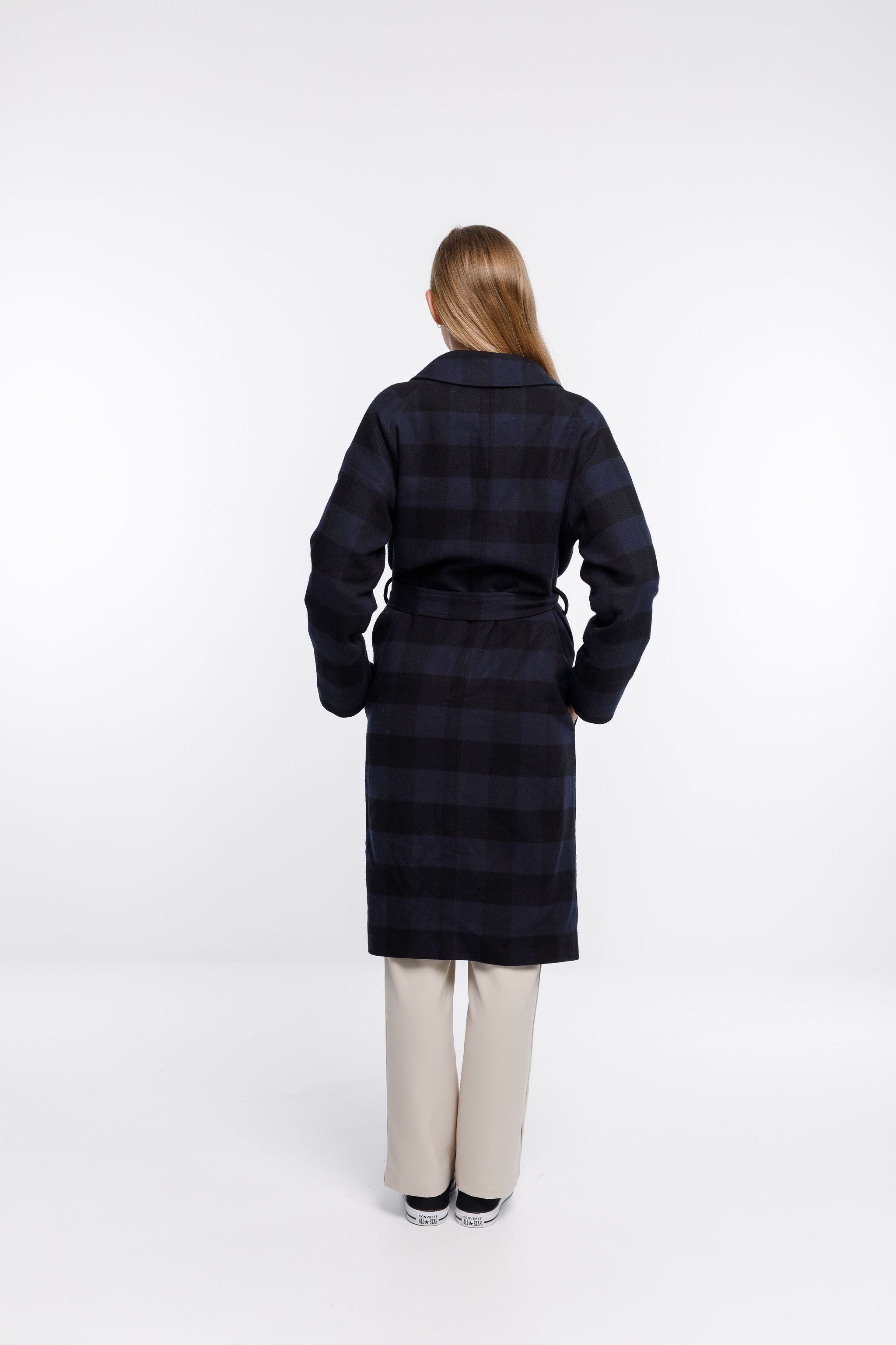 Thing Thing Clement Coat Navy Check - Stencil