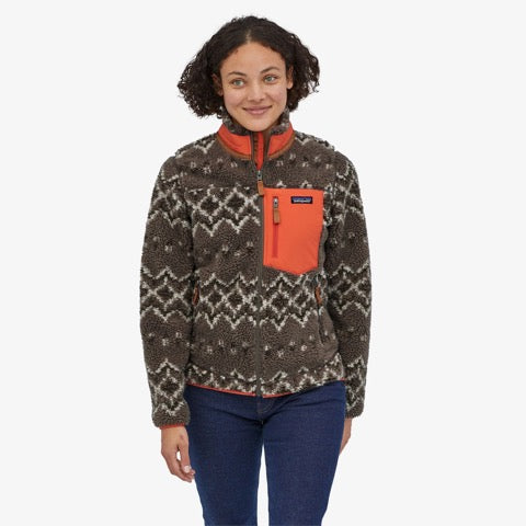 Patagonia Women's Classic Retro-X Jacket - Sweet Cedar / Topsoil Brown. - Stencil
