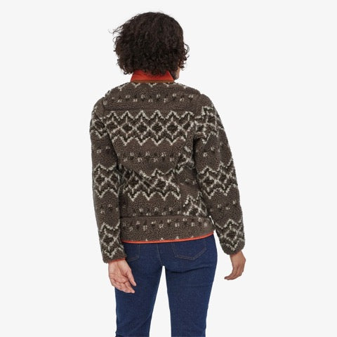 Patagonia Women's Classic Retro-X Jacket - Sweet Cedar / Topsoil Brown. - Stencil