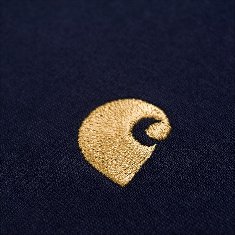 Carhartt Short Sleeve Chase T Shirt Dark Navy/ Gold - Stencil