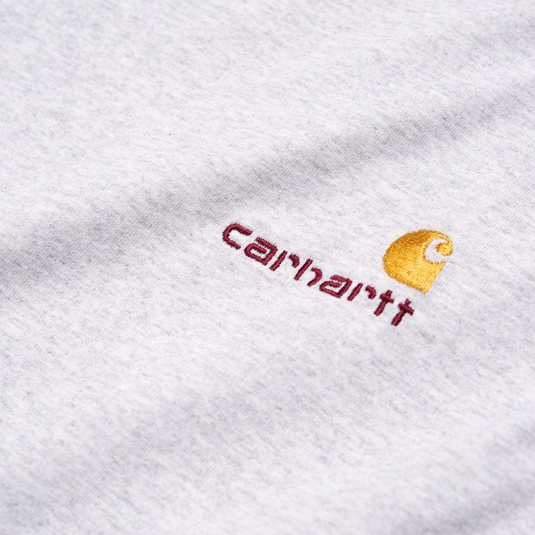Carhartt L/S American Scrpit T-Shirt - Ash Heather / Gold - Stencil