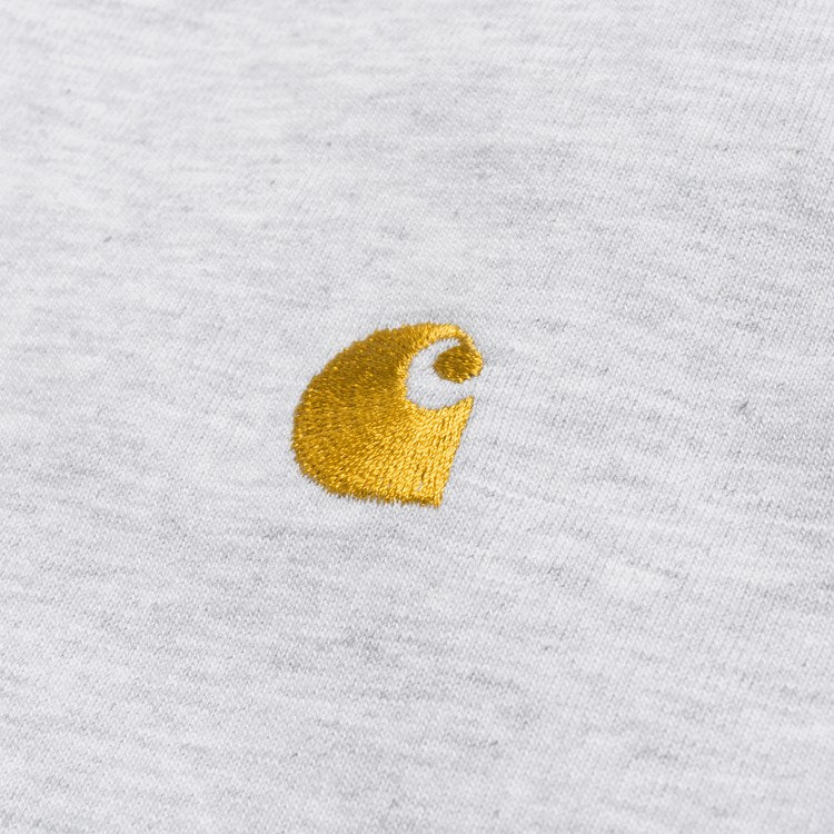 Carhartt L/S Chase T Shirt Ash Heather/Gold - Stencil