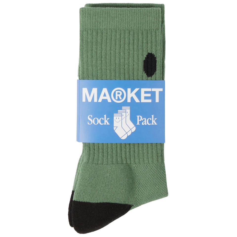 Market Smiley Oversized Socks - Sage