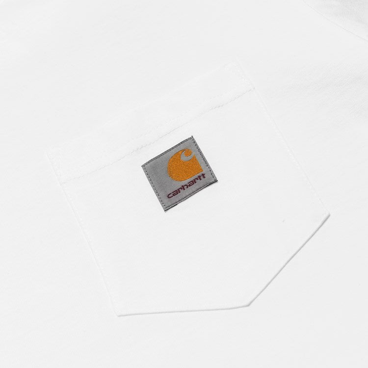Carhartt L/S Pocket T-Shirt - White - Stencil