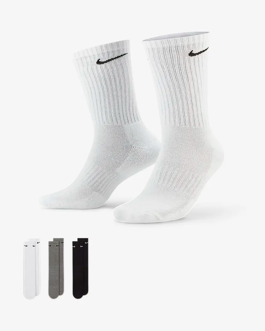 Nike Everyday Cotton Cushioned Crew Sock 3 Pack Multi - Stencil