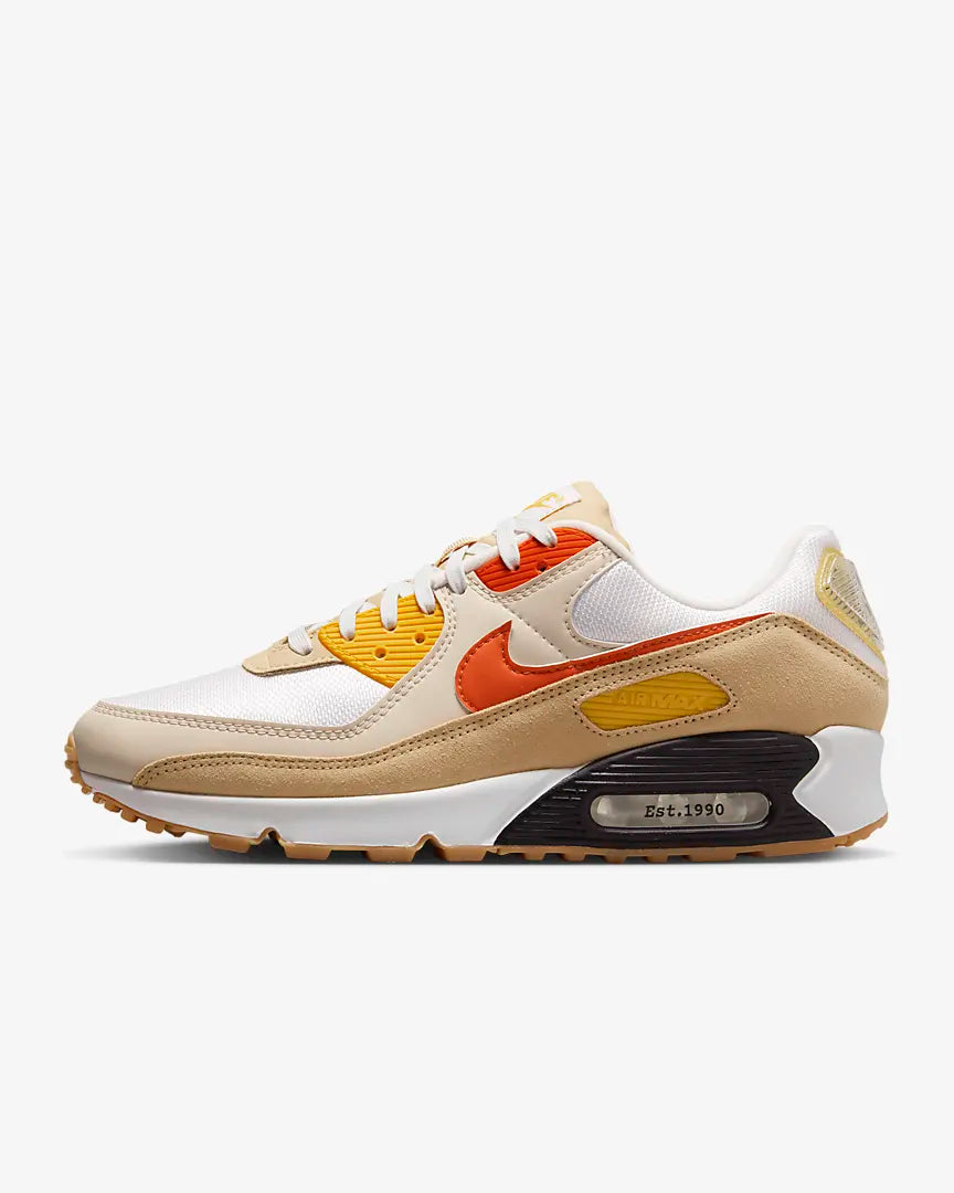 Nike Air Max 90 SE - Summit White / Lemon Wash / Safety Orange - Stencil