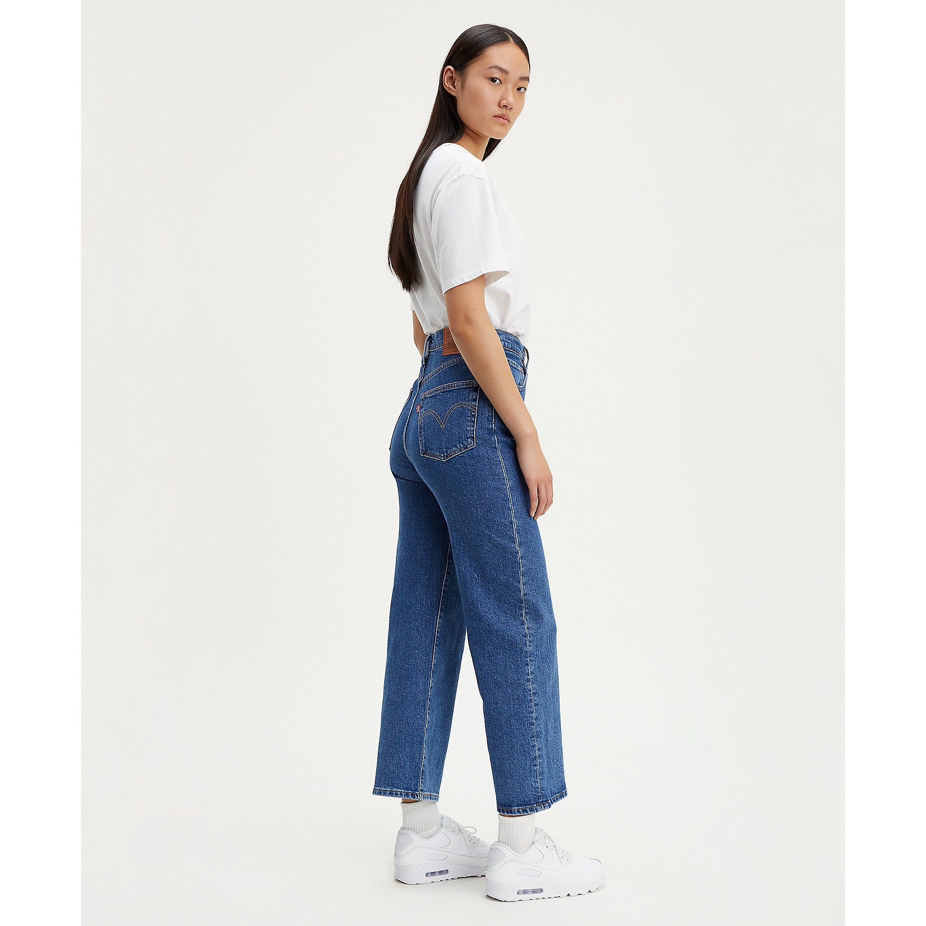 Levis Ribcage Straight Ankle Georgie Medium Wash - Stencil
